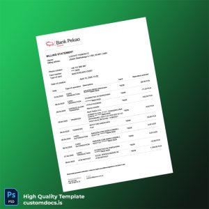 Poland Bank Pekao S A Billing Statement Template in Word and PDF formats