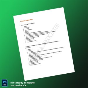 customizable Promoter Registration Certificate Template - Word & PDF File Preview