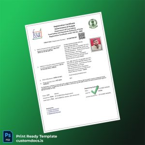 custom Punjab Food Safety and Standards Authority Registration Certificate Template - Word & PDF File Preview - CustomDocs