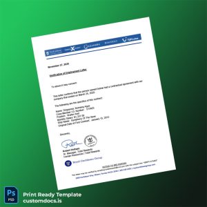 custom Royal Caribbean Group Employment Verification Letter Template - Word & PDF File Preview - CustomDocs