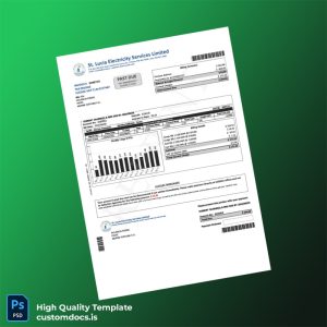 Saint Lucia St Lucia Electricity Services Limited Editable Electricity Bill Template in Word and PDF formats