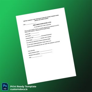 custom Sample Employment Verification Letter Template - Word & PDF File Preview - CustomDocs