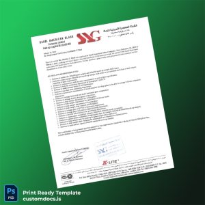 custom Saudi Arabia Saudi American Glass Company Employment Verification Letter Template - Word & PDF File Preview - CustomDocs
