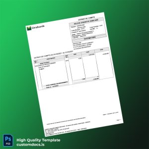 Senegal Orabank Bank Statement Template in Word and PDF formats
