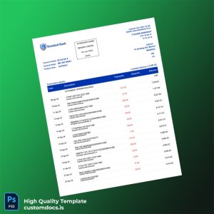 South Africa Standard Bank Statement Template in Word and PDF formats