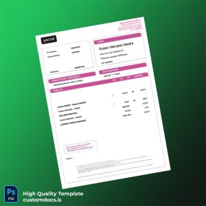 Spain France Telecom Espa A S A Editable Utility Bill Template in Word and PDF formats