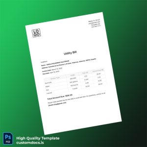 Spain Vodafone Editable Utility Bill Template in Word and PDF formats