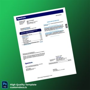 Spectrum Editable Utility Bill Template in Word and PDF formats