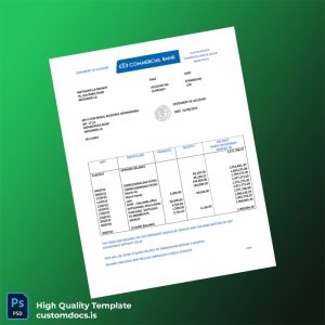 Sri Lanka Commercial Bank of Ceylon Bank Statement Template in Word and PDF formats