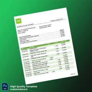 Sweden SEB Bank Statement Template in Word and PDF formats