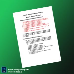 custom Tamil Nadu Dr M G R Medical University Eligibility Certificate Registration Guide Template - Word & PDF File Preview - CustomDocs