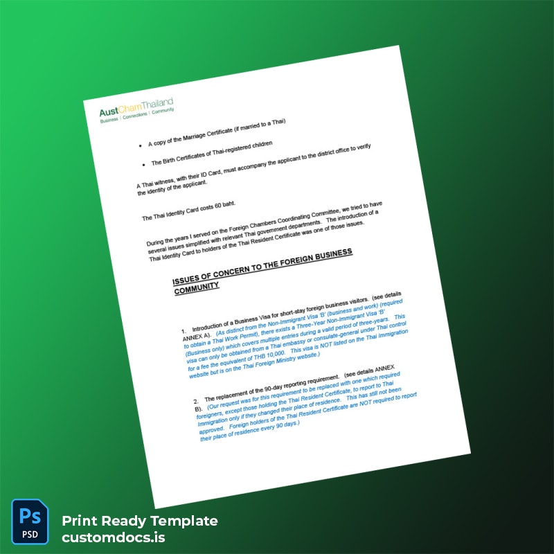 Custom Thailand Ministry of Interior Resident Certificate Template in Word and PDF formats page 2 File Preview - CustomDocs