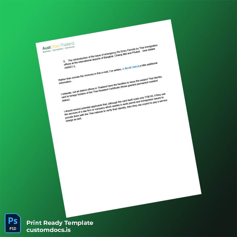 Custom Thailand Ministry of Interior Resident Certificate Template in Word and PDF formats page 4 File Preview - CustomDocs