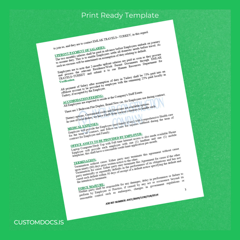 Custom Turkey Avcilar Construction Company Employment Verification Letter Template in Word and PDF formats page 3 File Preview - CustomDocs