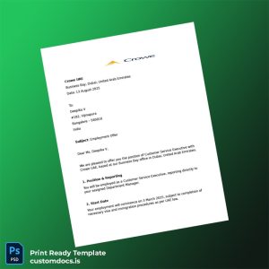 custom UAE Crowe UAE Employment Verification Letter Template - Word & PDF File Preview - CustomDocs