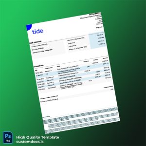 UK ClearBank Limited Bank Statement Template in Word and PDF formats