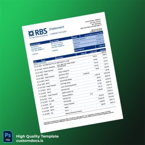 UK NatWest Bank Statement Template in Word and PDF formats