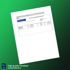 UK Royal Bank of Scotland Account Statement Template in Word and PDF formats