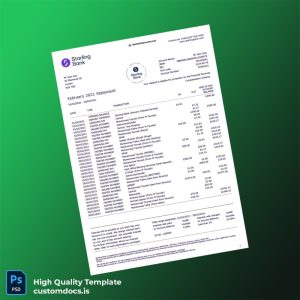 UK Starling Bank Statement Template in Word and PDF formats