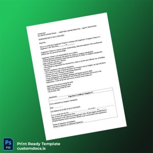 custom US Company Experience Certificate Template - Word & PDF File Preview - CustomDocs