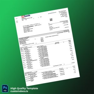 US US Bank Statement Template in Word and PDF formats