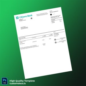 USA Citizens Bank Statement Template in Word and PDF formats