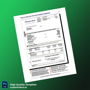 USA Eastern Bank Account Analysis Statement Template in Word and PDF formats