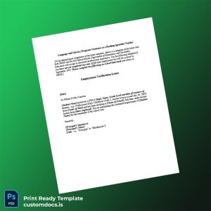 custom USA Employment Verification Letter Template - Word & PDF File Preview - CustomDocs