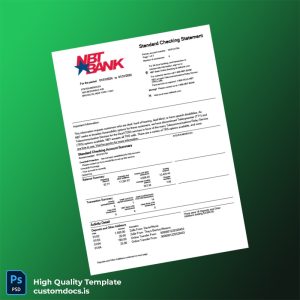USA NBT Bank Statement Template in Word and PDF formats