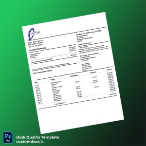 USA Template Bank Statement Template in Word and PDF formats