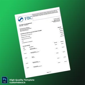 USA Varo Bank Statement Template in Word and PDF formats