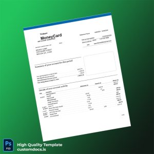 USA Walmart Bank Statement Template in Word and PDF formats