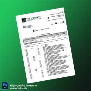 USA Woodforest Bank Statement Template in Word and PDF formats