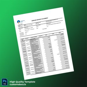 Uganda 32111 Savings General Personal Ordinary UGX Bank Statement Template in Word and PDF formats