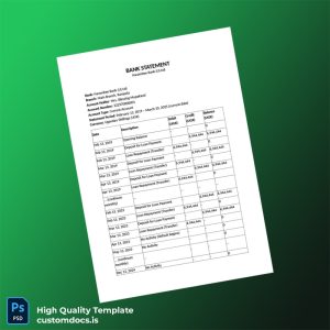 Uganda Harambee Bank Statement Template in Word and PDF formats