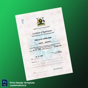 custom Uganda Ministry of Education Certificate of Registration Template - Word & PDF File Preview - CustomDocs