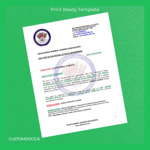 custom United Arab Emirates Abu Dhabi International Pvt School Employment Verification Letter Template - Word & PDF File Preview - CustomDocs