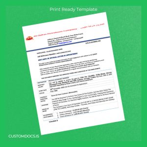 custom United Arab Emirates Al Qabas Petroleum Company Employment Verification Letter Template - Word & PDF File Preview - CustomDocs