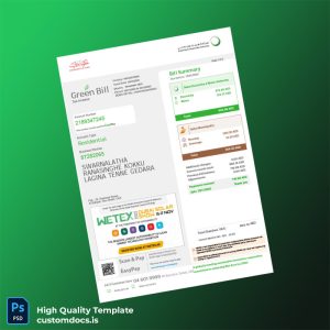 United Arab Emirates Government Of Dubai Editable Utility Bill Template in Word and PDF formats