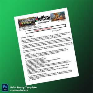 custom United Kingdom Keltbray Group Employment Verification Letter Template - Word & PDF File Preview - CustomDocs