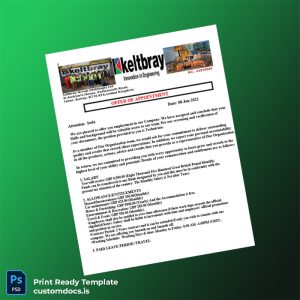 custom United Kingdom Keltbray Group Employment Verification Letter Template - Word & PDF File Preview - CustomDocs