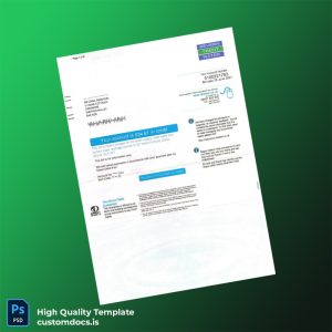 United Kingdom Severn Trent Water Editable Utility Bill Template in Word and PDF formats