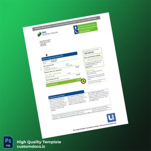 United Kingdom uSwitch Editable Electricity Bill Template in Word and PDF formats