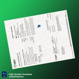 United States APS Editable Electricity Bill Template in Word and PDF formats