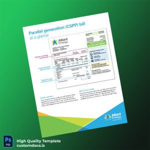 United States Alliant Energy Editable Utility Bill Template in Word and PDF formats