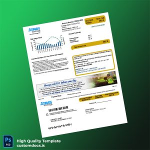 United States Atmos Energy Editable Utility Bill Template in Word and PDF formats