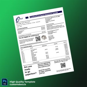 United States Bank Statement Template in Word and PDF formats