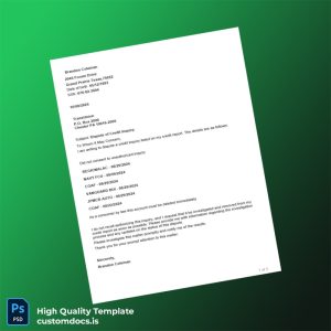 United States Brandon Coleman Editable Credit Report Template in Word and PDF formats