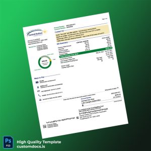 United States Central Hudson Gas Electric Corporation Editable Utility Bill Template in Word and PDF formats