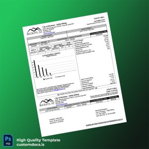 United States City Of Buckeye - Utility Billing Editable Utility Bill Template in Word and PDF formats